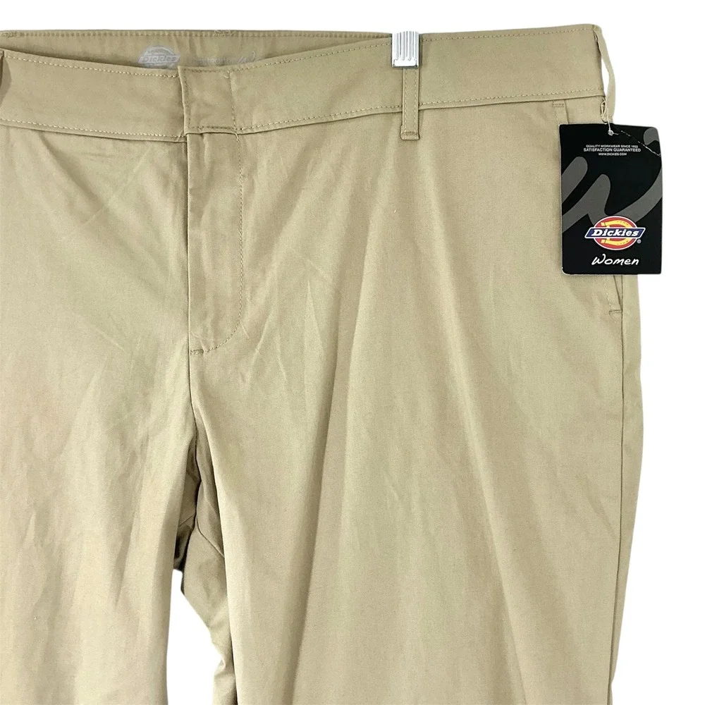 NEW Dickies Women's Size 18L Flex Twill Slim Fit Bootcut‎ Pants Desert Sand NWT - Picture 6 of 8